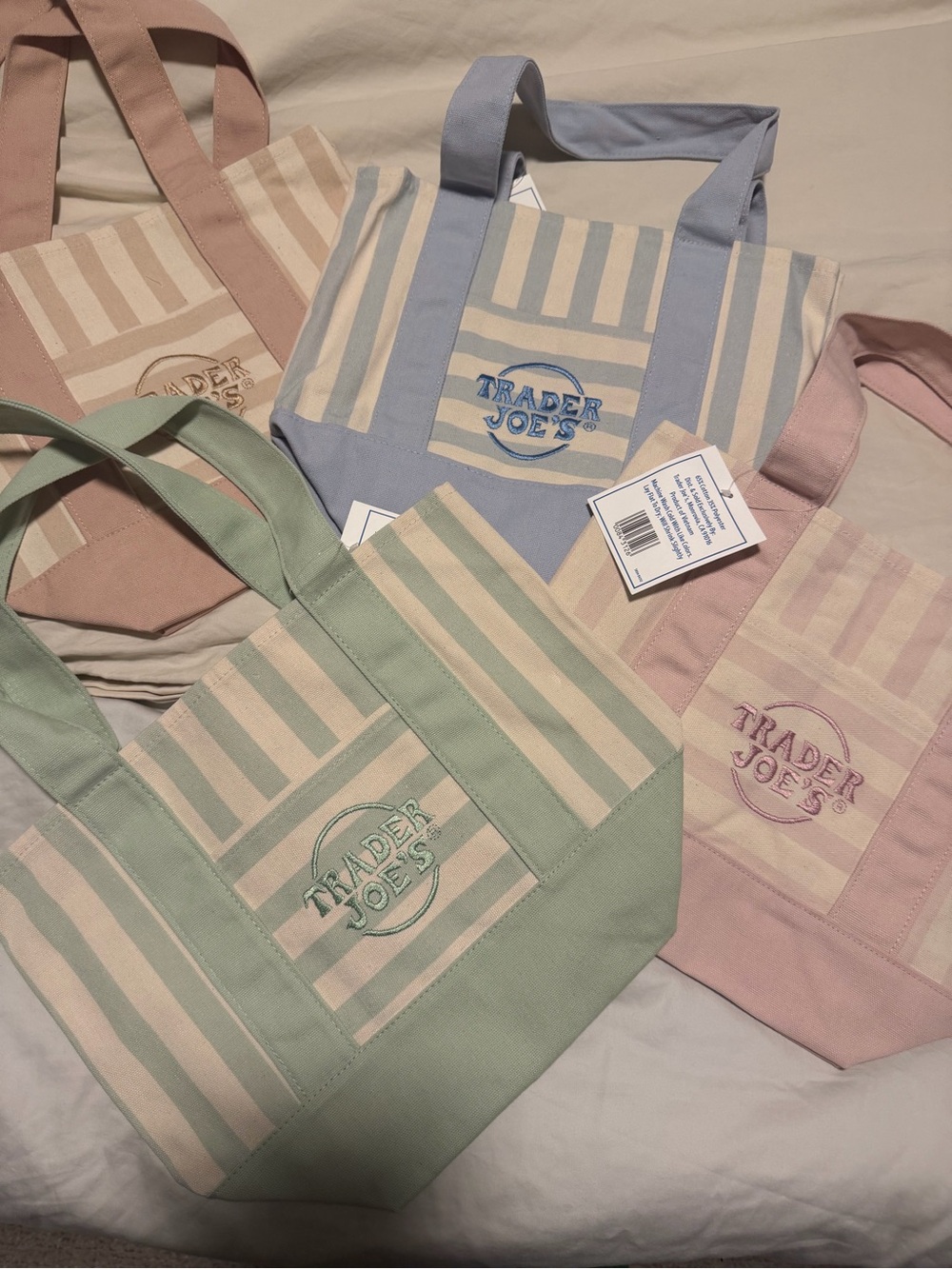 Trader Joe's Striped Mini Canvas Tote Bundle